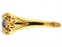 Edwardian Sapphire & Diamond Boat Shaped Ring