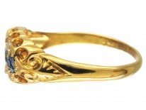 Edwardian Sapphire & Diamond Boat Shaped Ring