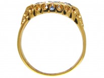 Edwardian Sapphire & Diamond Boat Shaped Ring