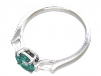 Emerald & Diamond Cluster Ring with Baguette Diamond Sides