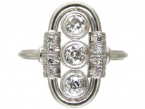 Art Deco Oval Shaped Diamond Ring