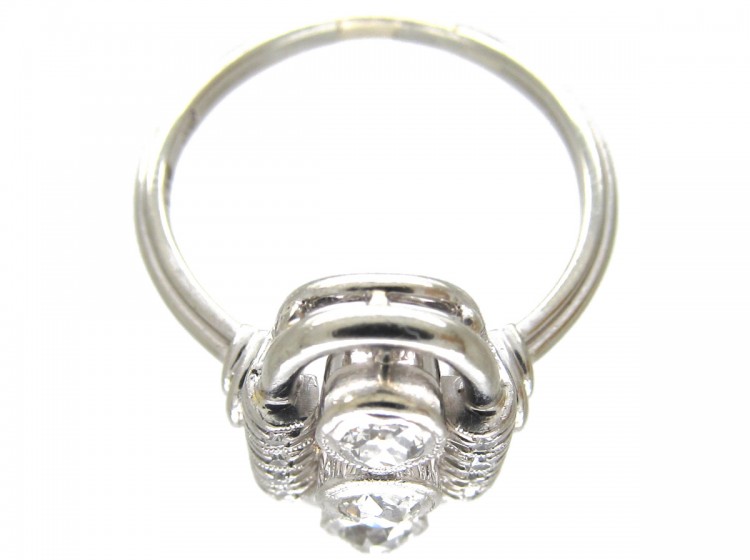 Art Deco Oval Shaped Diamond Ring