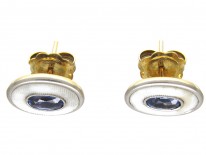 Ceylon Sapphire 18ct Gold & Platinum Earrings