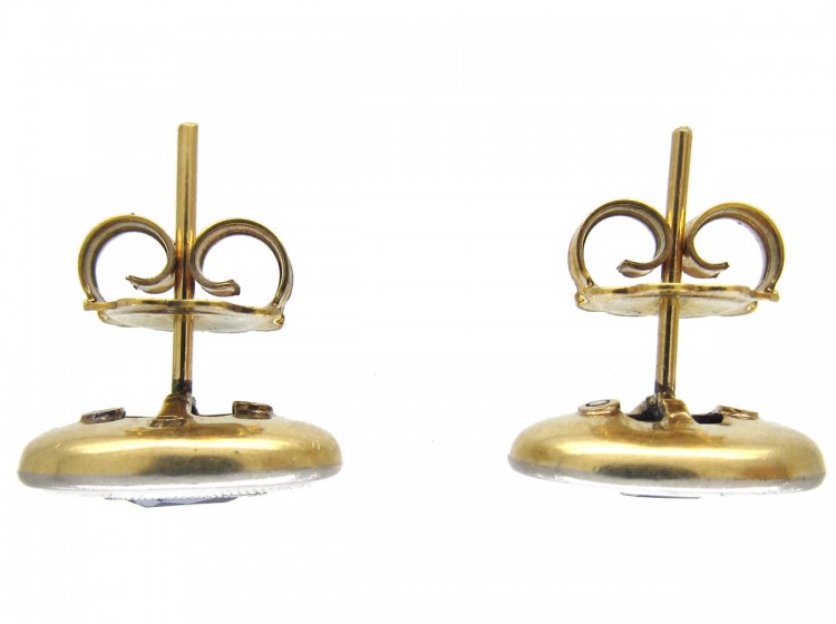 Ceylon Sapphire 18ct Gold & Platinum Earrings