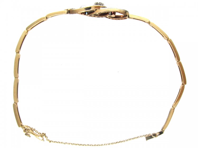 Ruby, Pearl & Diamond Art Deco Bracelet