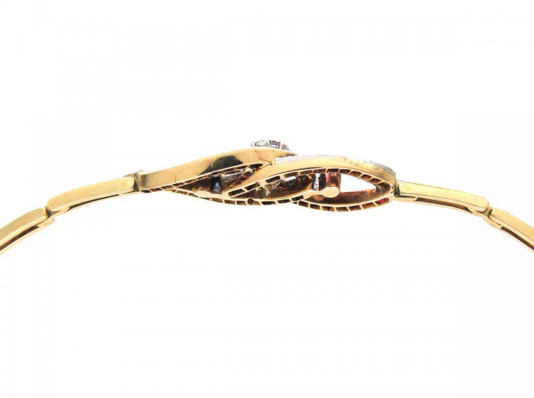 Ruby, Pearl & Diamond Art Deco Bracelet
