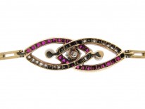 Ruby, Pearl & Diamond Art Deco Bracelet