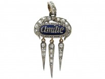 Victorian Diamond & Enamel 'Friendship' Pendant in Original Case