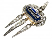 Victorian Diamond & Enamel 'Friendship' Pendant in Original Case