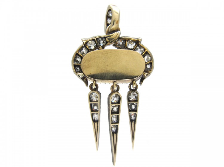 Victorian Diamond & Enamel 'Friendship' Pendant in Original Case