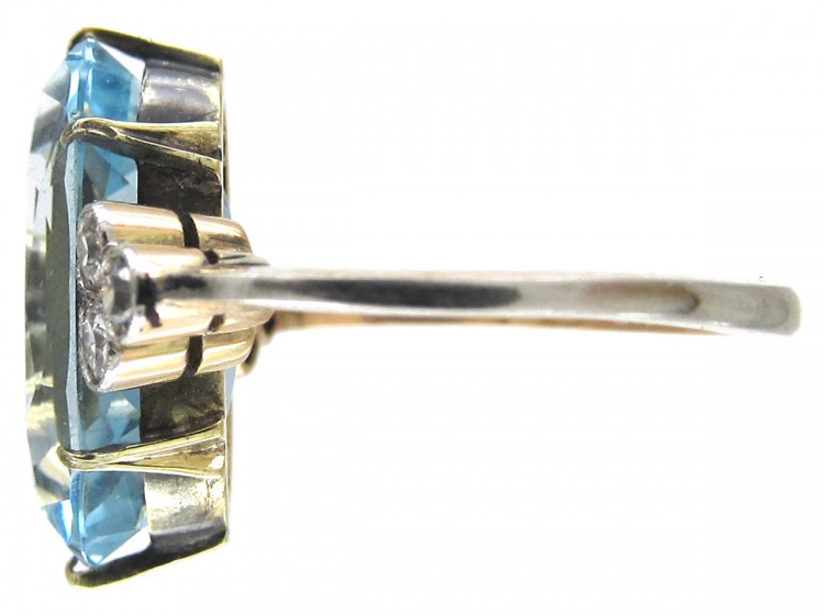 Edwardian Aquamarine & Diamond Ring