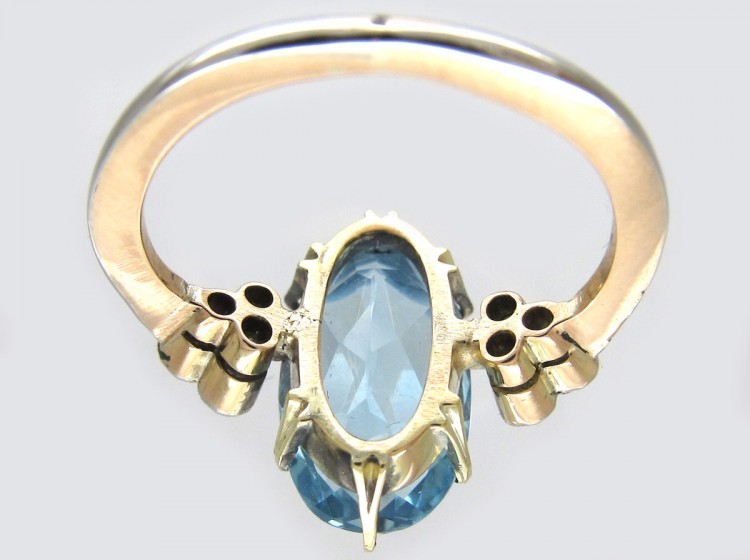 Edwardian Aquamarine & Diamond Ring