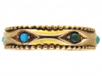 Turquoise Set 15ct Gold Band Ring