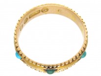 Turquoise Set 15ct Gold Band Ring