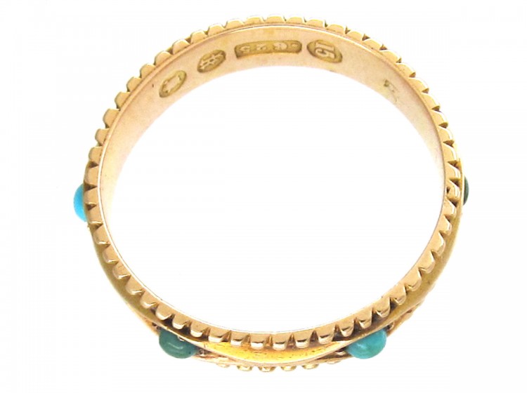 Turquoise Set 15ct Gold Band Ring