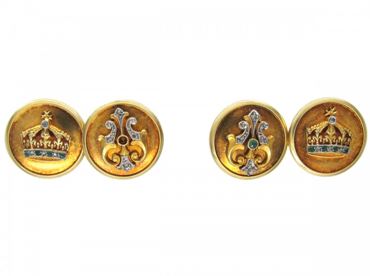 Gold Crown Cufflinks
