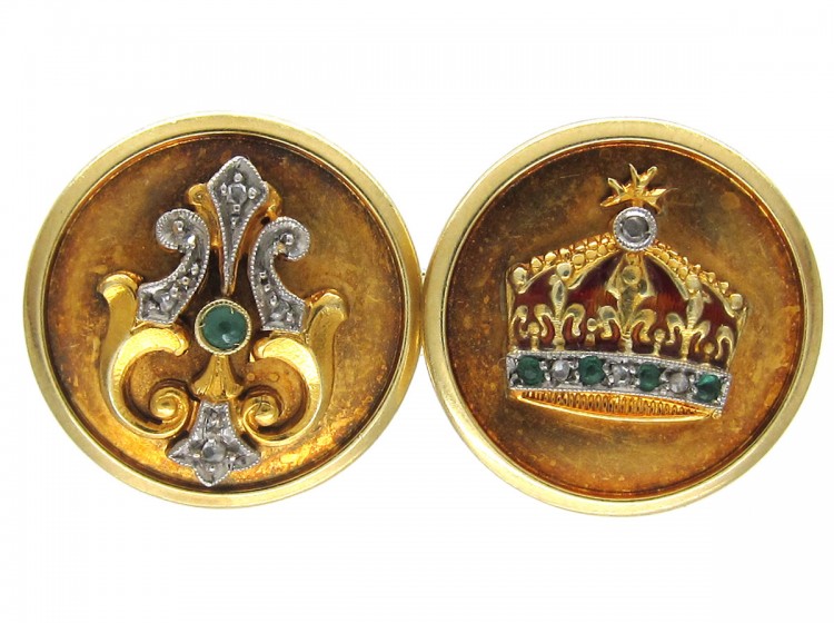 Gold Crown Cufflinks