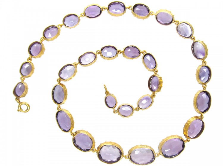 Regency 15ct Gold Amethyst Necklace