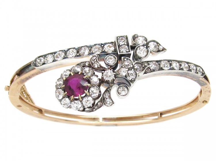 Ruby & Diamond Edwardian Bangle