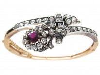 Ruby & Diamond Edwardian Bangle
