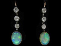 Edwardian Opal ​& Diamond Drop Earrings