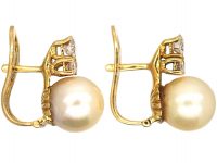 Pearl ​& Diamond Clip ​& Post Earrings