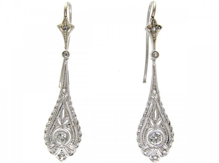 Art Deco Diamond Drop Earrings