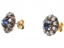 Edwardian Sapphire & diamond Cluster Earrings