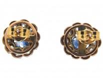 Edwardian Sapphire & diamond Cluster Earrings