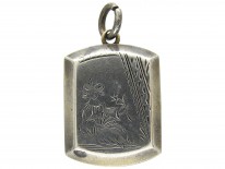 Victorian Silver Back & Front Geisha Girl Locket