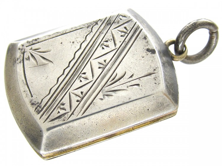 Victorian Silver Back & Front Geisha Girl Locket