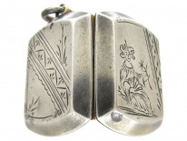 Victorian Silver Back & Front Geisha Girl Locket