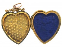 Edwardian 9ct Back & Front Gold Heart Locket with Swallow Motif