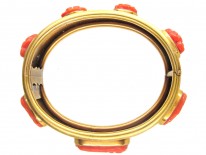 Grand Tour 18ct Gold & Carved Coral Neo Classical Bangle