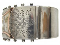 Victorian Silver & Two Colour Gold Overlay Bangle