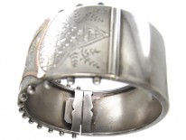 Victorian Silver & Two Colour Gold Overlay Bangle