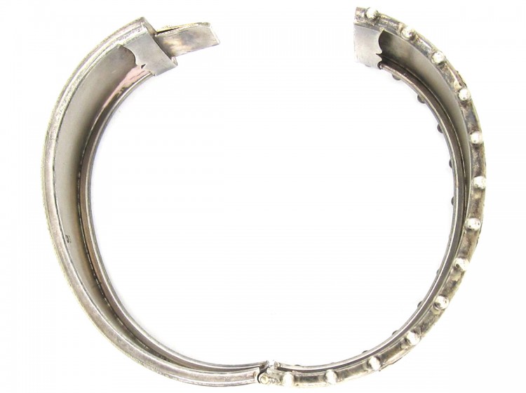 Victorian Silver & Two Colour Gold Overlay Bangle