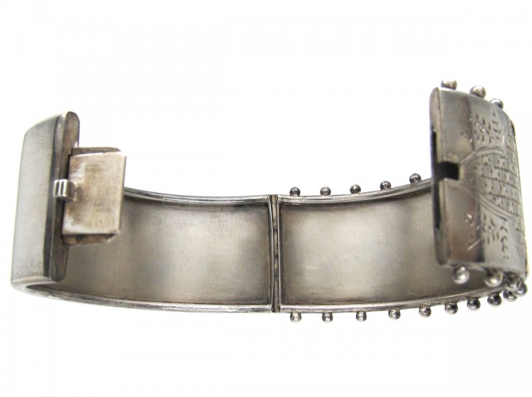 Victorian Silver & Two Colour Gold Overlay Bangle
