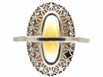 Edwardian Large Oval Citrine & Diamond Ring