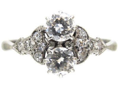 Art Deco Two Stone Diamond Ring