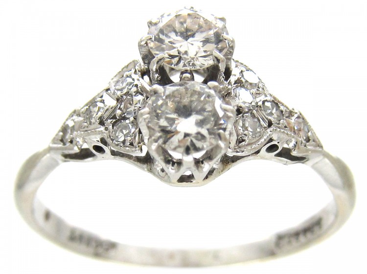 Art Deco Two Stone Diamond Ring