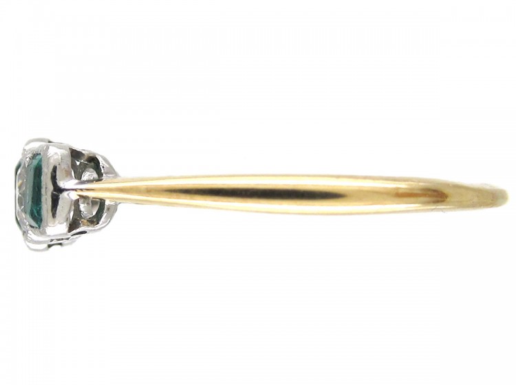 Edwardian Emerald & Diamond Five Stone Ring