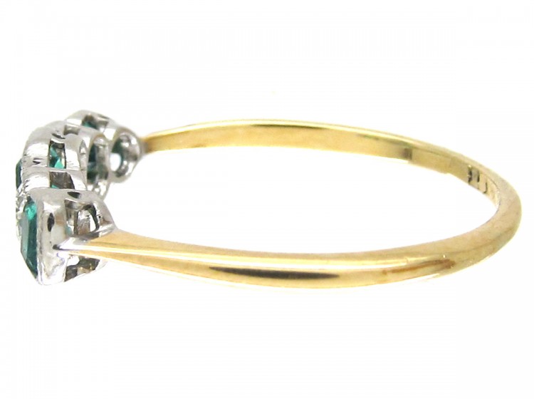 Edwardian Emerald & Diamond Five Stone Ring