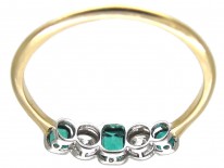 Edwardian Emerald & Diamond Five Stone Ring