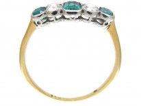 Edwardian Emerald & Diamond Five Stone Ring