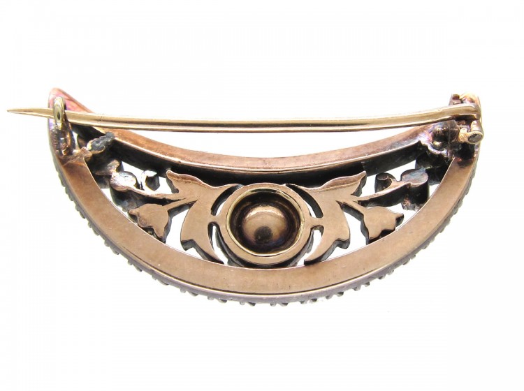 Georgian Diamond Crescent Brooch