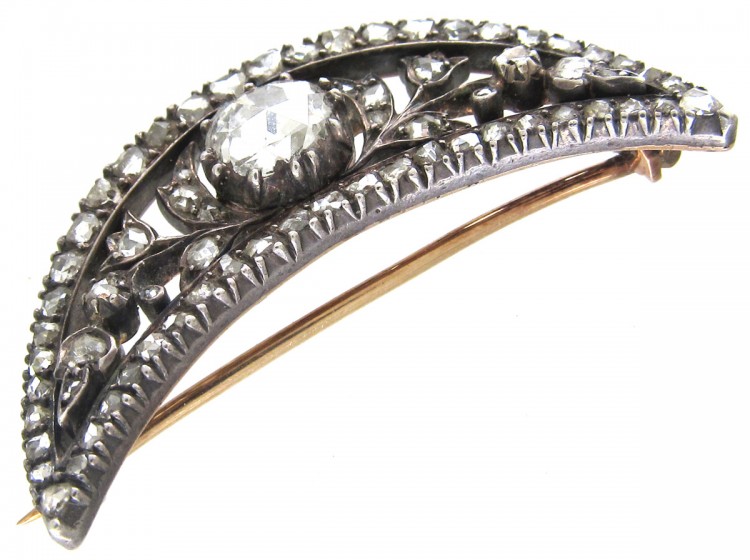 Georgian Diamond Crescent Brooch