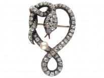 Victorian Diamond Snake Brooch