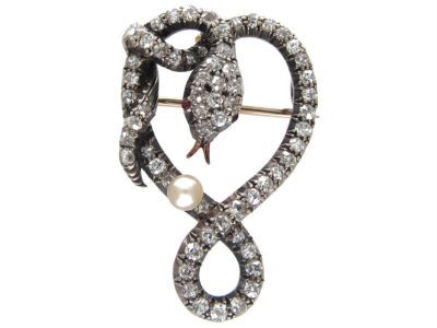 Victorian Diamond Snake Brooch Victorian Diamond Snake Brooch