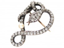 Victorian Diamond Snake Brooch